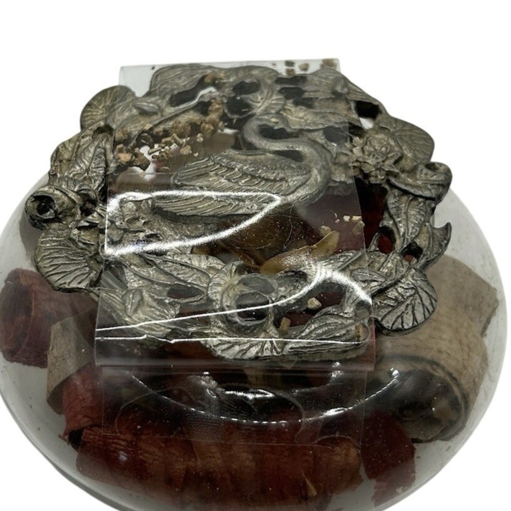 Vintage Swan Potpourri Jar Pewter Finish, Bird‎ Theme Home Decor